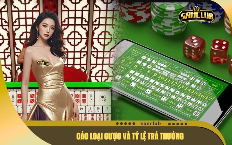 Các loại cược và tỷ lệ trả thưởng